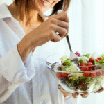 Meal Prep for Success: Weekly Plans for Busy People Woman eating salad