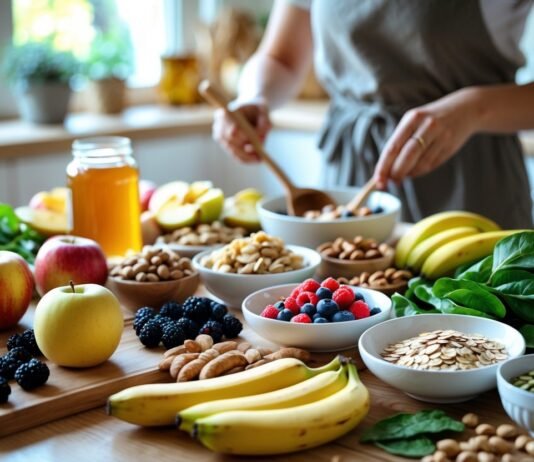 How to Fix Sugar Cravings Naturally with Whole Foods A table full of natural whole foods