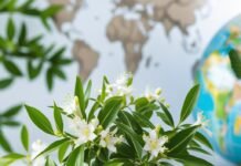 Lemon Myrtle Goes Global Exploring This Unique Botanical lemon myrtle branch next to passport