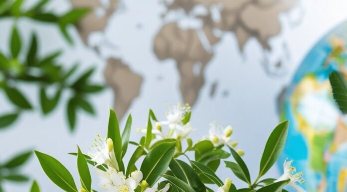 Lemon Myrtle Goes Global Exploring This Unique Botanical lemon myrtle branch next to passport