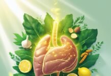 Foods That Naturally Support Liver Detox Without Juice Cleanses Liver surrounded by lemons, garlic, for detox