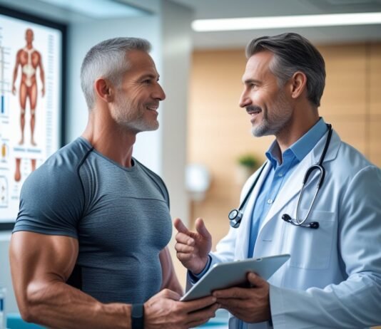 Is TRT (Testosterone Replacement Therapy) the Answer to Weight Loss? Man considering testosterone replacement therapy for weight loss and body composition