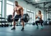 Why Strength Training Beats Cardio for Long-Term Fat Loss Man lifting heavy barbell while woman does squats in modern gym — strength training for fat loss.