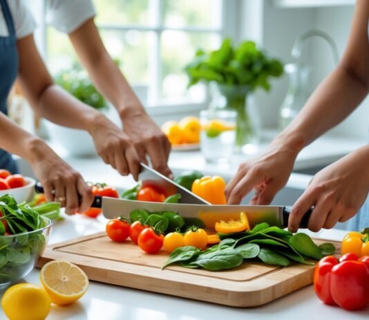 Cooking Tips for Healthy Meals: Easy Hacks to Improve Nutrition at Home Cutting up vegtables on chopping board