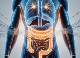 Gut Feelings Are Real: Understanding the Gut-Brain Connection and Emotional Health Illustration of gut-brain connection showing digestive system and neural pathways in the human body