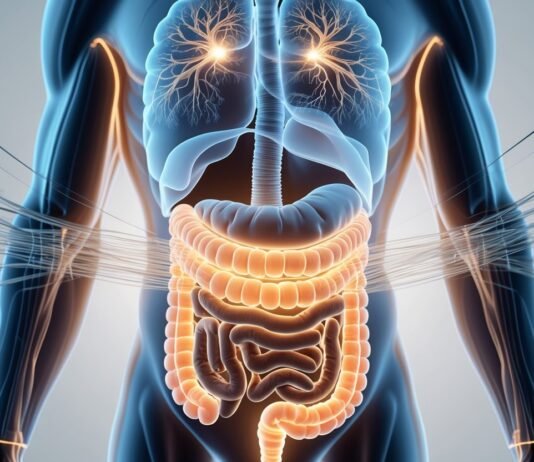 Gut Feelings Are Real: Understanding the Gut-Brain Connection and Emotional Health Illustration of gut-brain connection showing digestive system and neural pathways in the human body