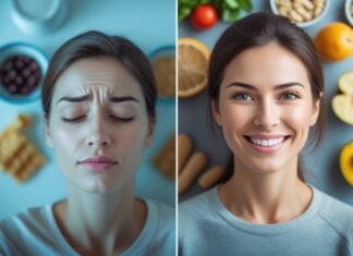10 Important Nutrients You’re Not Getting Enough of woman with low nutrients and other woman high nutrients
