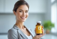 Best Sources of Vitamin D for People With Limited Sun Exposure Woman holding vitamin D bottle