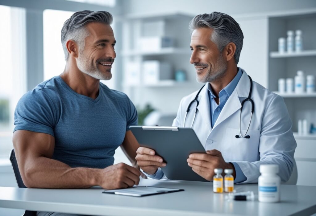 Doctor explaining TRT to patient