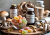 Healing Mushrooms: Unlock Nature’s Hidden Power create pic of mushroom gummies and different types of mushroom supplements