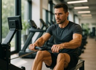 HIIT vs Steady-State Cardio: Which Burns More Fat? Man on row machine